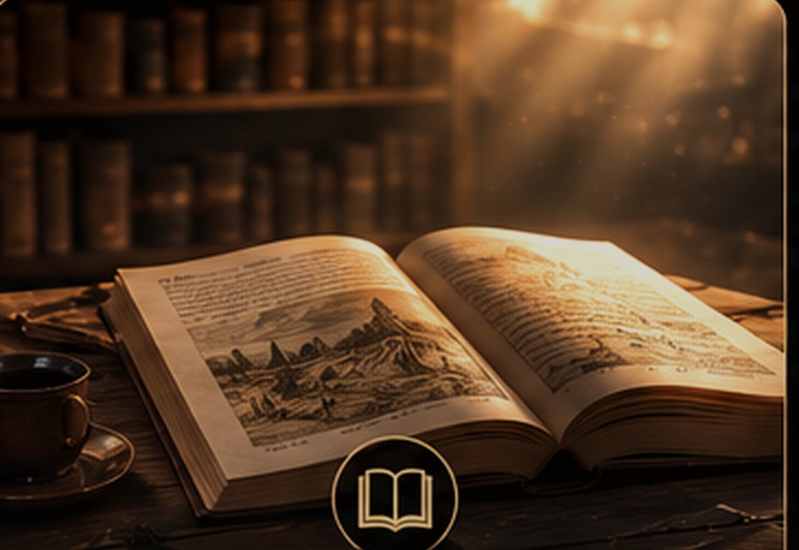 كتاب مفتوح داخل مكتبة
